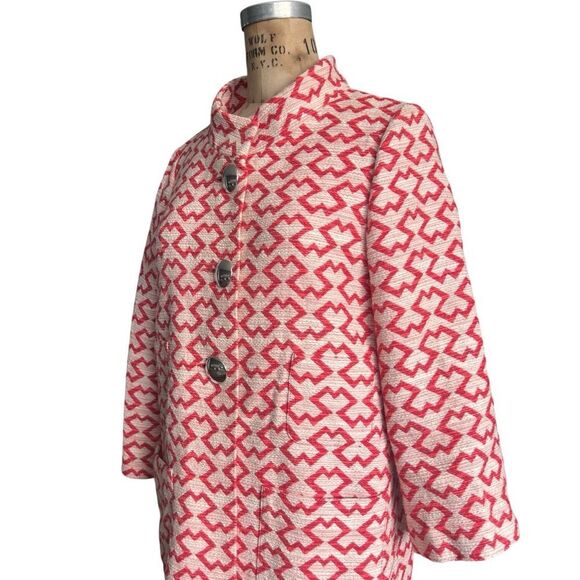 Caroline Biss Pink Geometric Button-Up Coat Size 36 US S - Picture 4 of 8